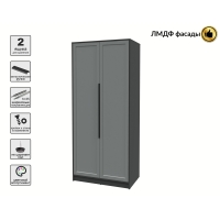 Шкаф распашной Тренд КТ-Ш2 (Антрацит ЛДСП/ Серый ЛМДФ) Ш918 В2128 Г547